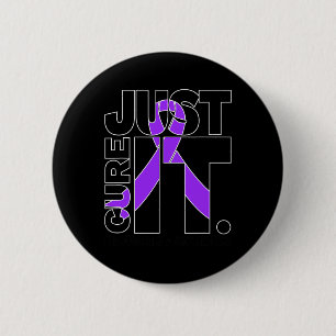Badge Rond 5 Cm Noir juste guérir la sensibilisation à la fibromya
