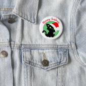 Badge Rond 5 Cm Noir Meowy Christmas Kitty Bouton (En situation)