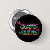Badge Rond 5 Cm Noir mignon de bouton de citation (Devant & derrière)