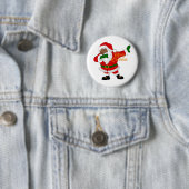 Badge Rond 5 Cm noir santa claus (En situation)