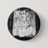 Badge Rond 5 Cm noir si joyeux (Devant)