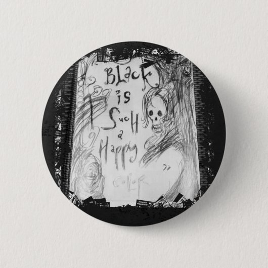 Badge Rond 5 Cm noir si joyeux (Devant)