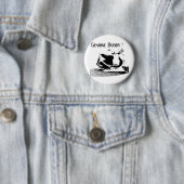 Badge Rond 5 Cm Noir véritable d'ami (En situation)