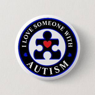 Badge Rond 5 Cm Noircissez "j'aiment quelqu'un la conscience avec