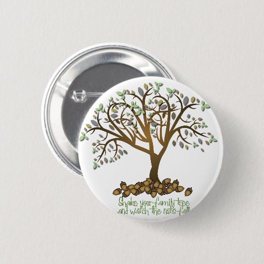 Badge Rond 5 Cm Noix d'arbre familial (Devant & derrière)