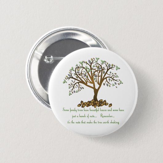 Badge Rond 5 Cm Noix d'arbre familial (Devant & derrière)
