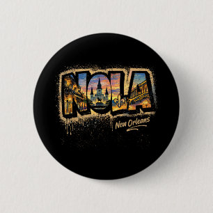 Badge Rond 5 Cm NOLA Art de rue de La Nouvelle-Orléans Design de v