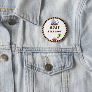Badge Rond 5 Cm Nom blanc du transport