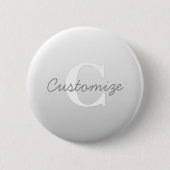 Badge Rond 5 Cm Nom cursif ou autre texte avec monogramme | Dégrad (Devant)