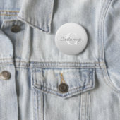 Badge Rond 5 Cm Nom cursif ou autre texte avec monogramme | Dégrad (En situation)