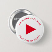 Badge Rond 5 Cm Nom de chaîne Youtube Blanc personnalisé (Devant & derrière)