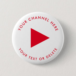 Badge Rond 5 Cm Nom de chaîne Youtube Blanc personnalisé