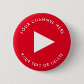 Badge Rond 5 Cm Nom de chaîne Youtube Personnalisé Rouge (Devant)