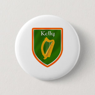Badge Rond 5 Cm Nom de famille de Kelly de crête de famille de