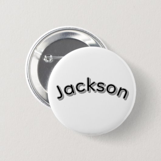 Badge Rond 5 Cm Nom de garçon Jackson, (Devant & derrière)