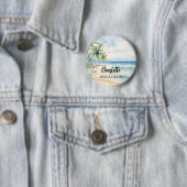 Badge Rond 5 Cm Nom de mariage de la plage de Bridesmaid (En situation)