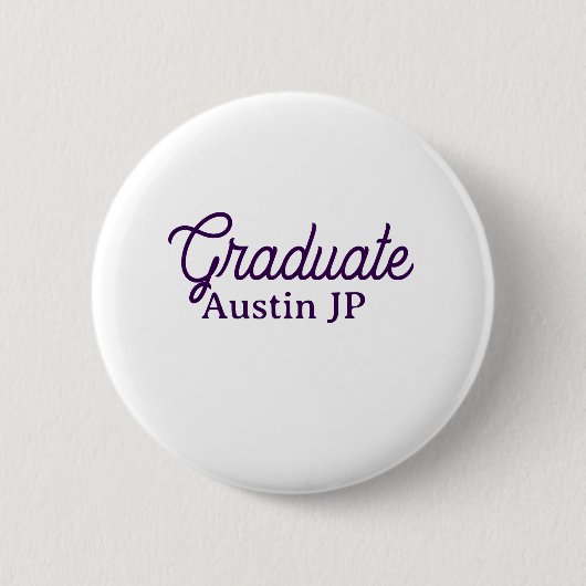 Badge Rond 5 Cm nom de remise de diplôme violet simple minimal sty (Devant)
