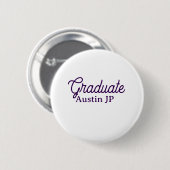 Badge Rond 5 Cm nom de remise de diplôme violet simple minimal sty (Devant & derrière)