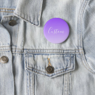 Badge Rond 5 Cm Nom de script cursif & ombre violet clair modifiab