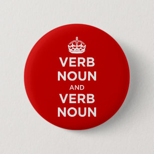 Badge Rond 5 Cm Nom de verbe et nom de verbe