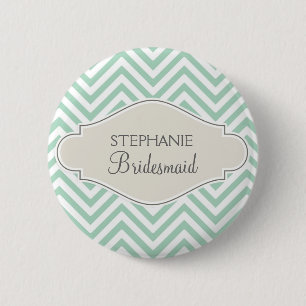Badge Rond 5 Cm Nom décoré d'un monogramme moderne de rayure de