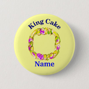 Badge Rond 5 Cm Nom d'édition King Cake