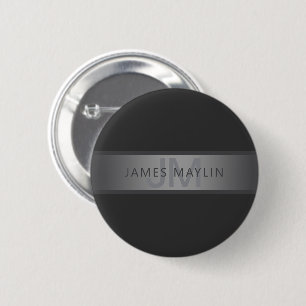 Badge Rond 5 Cm Nom d'entreprise ou nom de société à dégradé gris