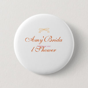 Badge Rond 5 Cm nom dessiné à la main rétro gras avec un ruban ora