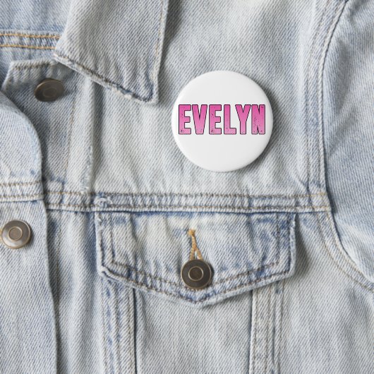 Badge Rond 5 Cm Nom d'Evelyn (En situation)