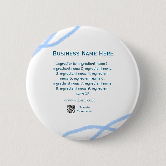 Badge Rond 5 Cm Nom d'ingrédient ajouter nom d'entreprise site Web (Devant)