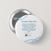 Badge Rond 5 Cm Nom d'ingrédient ajouter nom d'entreprise site Web (Devant & derrière)