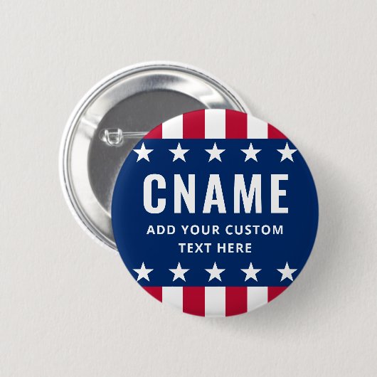 Badge Rond 5 Cm Nom du candidat slogan campagne électorale politiq (Devant & derrière)