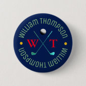 Badge Rond 5 Cm Nom du golfeur (Devant)