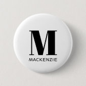 Badge Rond 5 Cm Nom du monogramme simple (Devant)