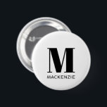 Badge Rond 5 Cm Nom du monogramme simple<br><div class="desc">La typographie moderne minimaliste monogramme design qui peut être modifié pour personnaliser.</div>