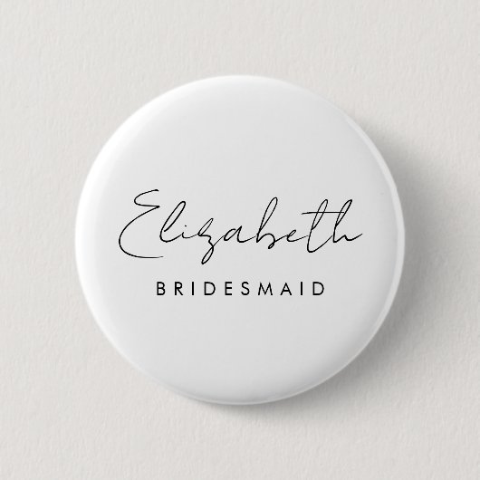Badge Rond 5 Cm Nom du script Bachelore Bridesmaid Womens Round (Devant)