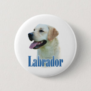 Badge Rond 5 Cm Nom du trieur du Labrador jaune - Bouton