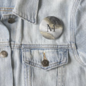 Badge Rond 5 Cm Nom élégant argent et or (En situation)