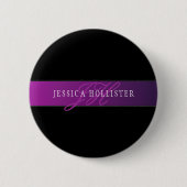 Badge Rond 5 Cm Nom élégant & initiale/s monogrammée/s (Devant)