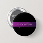 Badge Rond 5 Cm Nom élégant & initiale/s monogrammée/s (Devant & derrière)