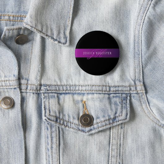 Badge Rond 5 Cm Nom élégant & initiale/s monogrammée/s (En situation)