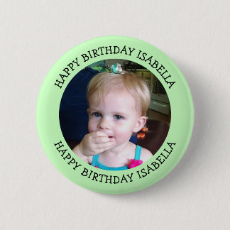 Badge Rond 5 Cm Nom et photo personnalisés Anniversaire