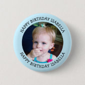 Badge Rond 5 Cm Nom et photo personnalisés Anniversaire (Devant)