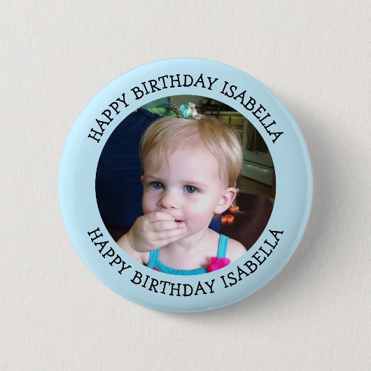 Badge Rond 5 Cm Nom et photo personnalisés Anniversaire (Devant)