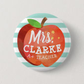Badge Rond 5 Cm Nom fait sur commande d'Apple | du professeur (Devant)