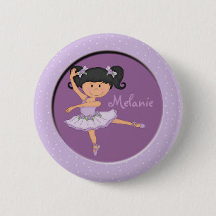 Badge Rond 5 Cm Nom fait sur commande de la ballerine 1 lilas