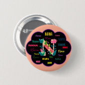 Badge Rond 5 Cm Nom initial floral de Nana (Devant & derrière)