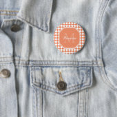Badge Rond 5 Cm Nom Monogrammé - orange clair tendance (En situation)
