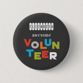 Badge Rond 5 Cm Nom Personnalisé, Awesome Bénévole Appréciation (Devant)