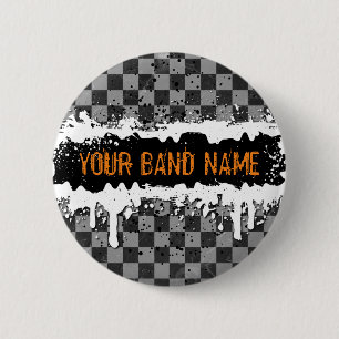 Badge Rond 5 Cm Nom Personnalisé Bande Merch Punk Rock Music Pin
